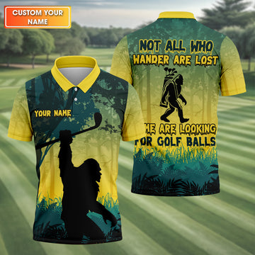 Bigfoot Men's Golf Polo Shirt, Dad Golf Gift, Mens Golf Gift, Funny Golf Shirt, Golf Gift Ideas For Him