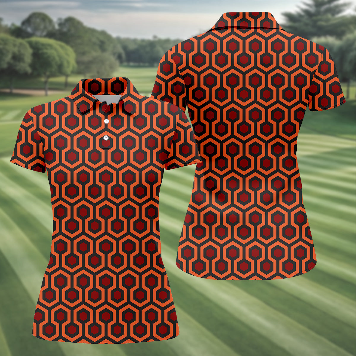 Carpet Pattern In The Shining Ladies Golf Polos, Womens Sleeveless Polo, Matching Golf Shirts