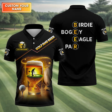 Golf And Beer Custom Golf Polo Shirt, Funny Golf Shirt, Gift For Golfers