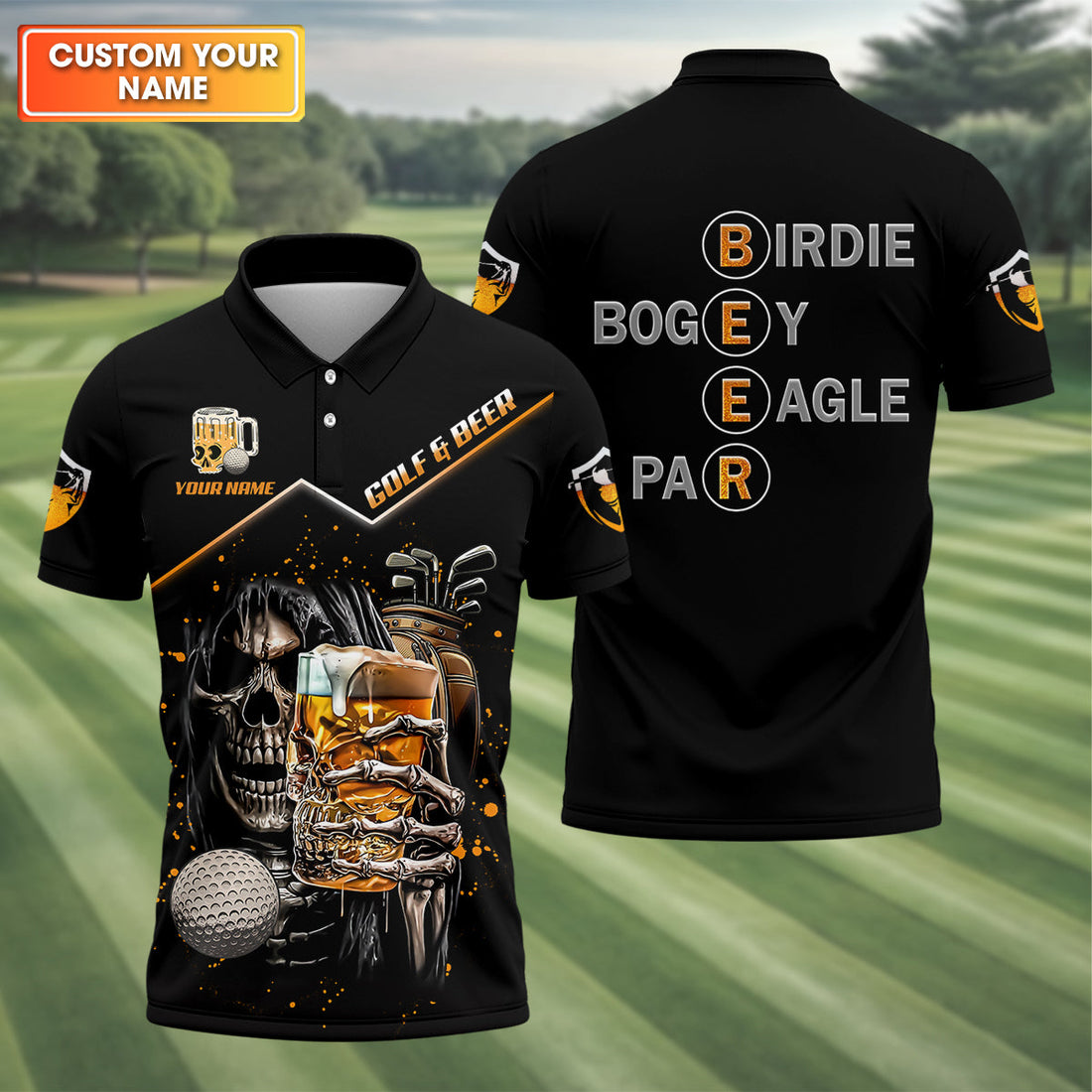 Custom Golf And Beer Soul Keeper Golf Polo Shirt , Funny Golf Shirt, Gift For Golfers