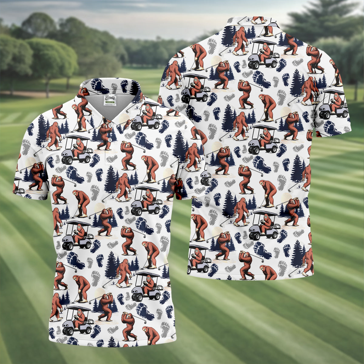Sasquatch Golf Shirt, Bigfoot Shirt, Hawaiian Golf Shirts, Matching Golf Shirts, Golf Shirts For Men