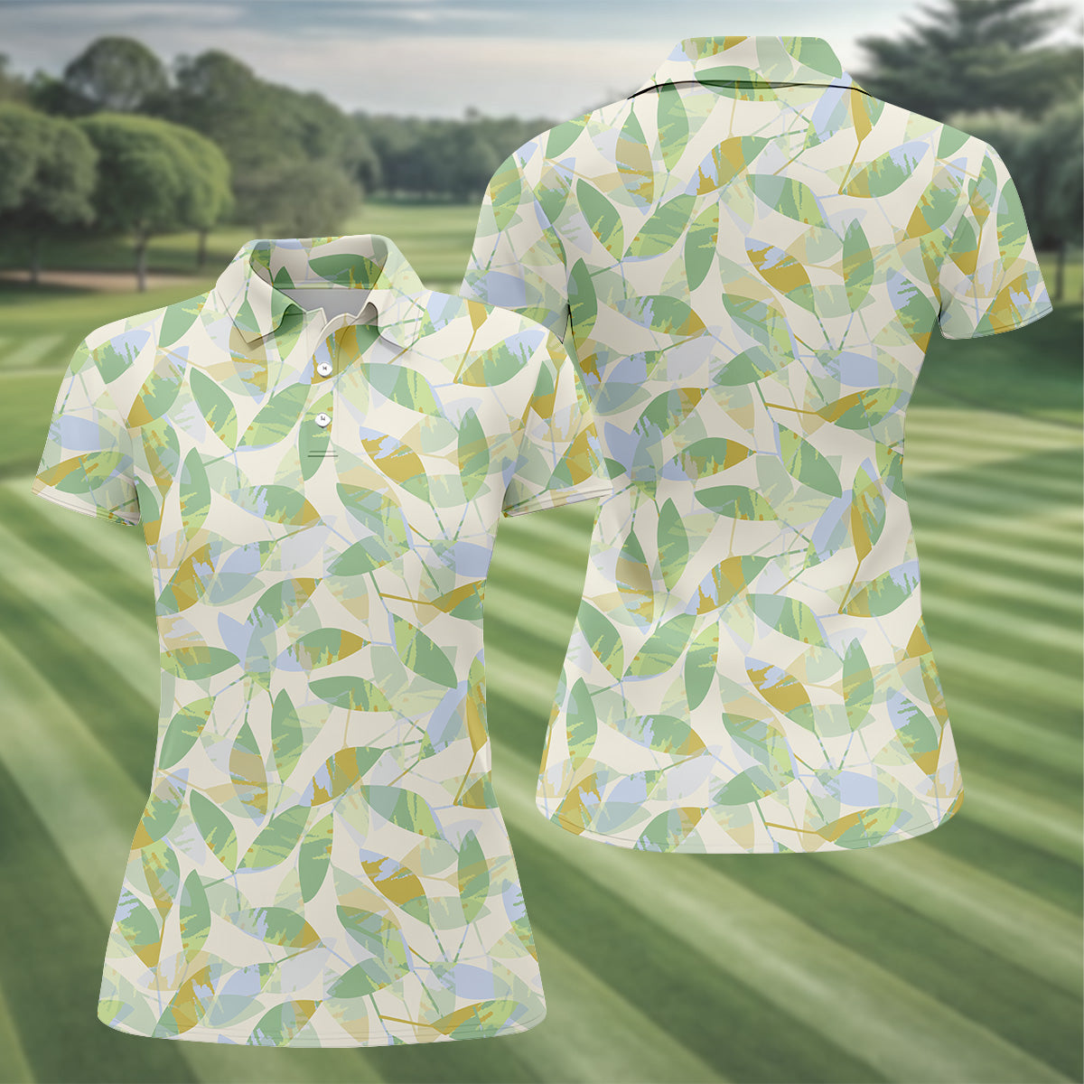 Abtract Seamless Pattern Womens Golf Tops, Pastel Womens Golf Polo Shirts, Matching Golf Shirts