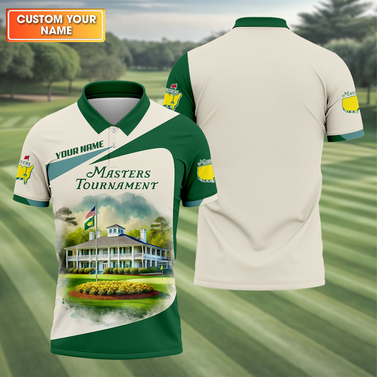 Masters Tournament Augusta Golf Course Customize Mens Golf Polo Shirt, Golfing Apparel, Funny Golf Shirt