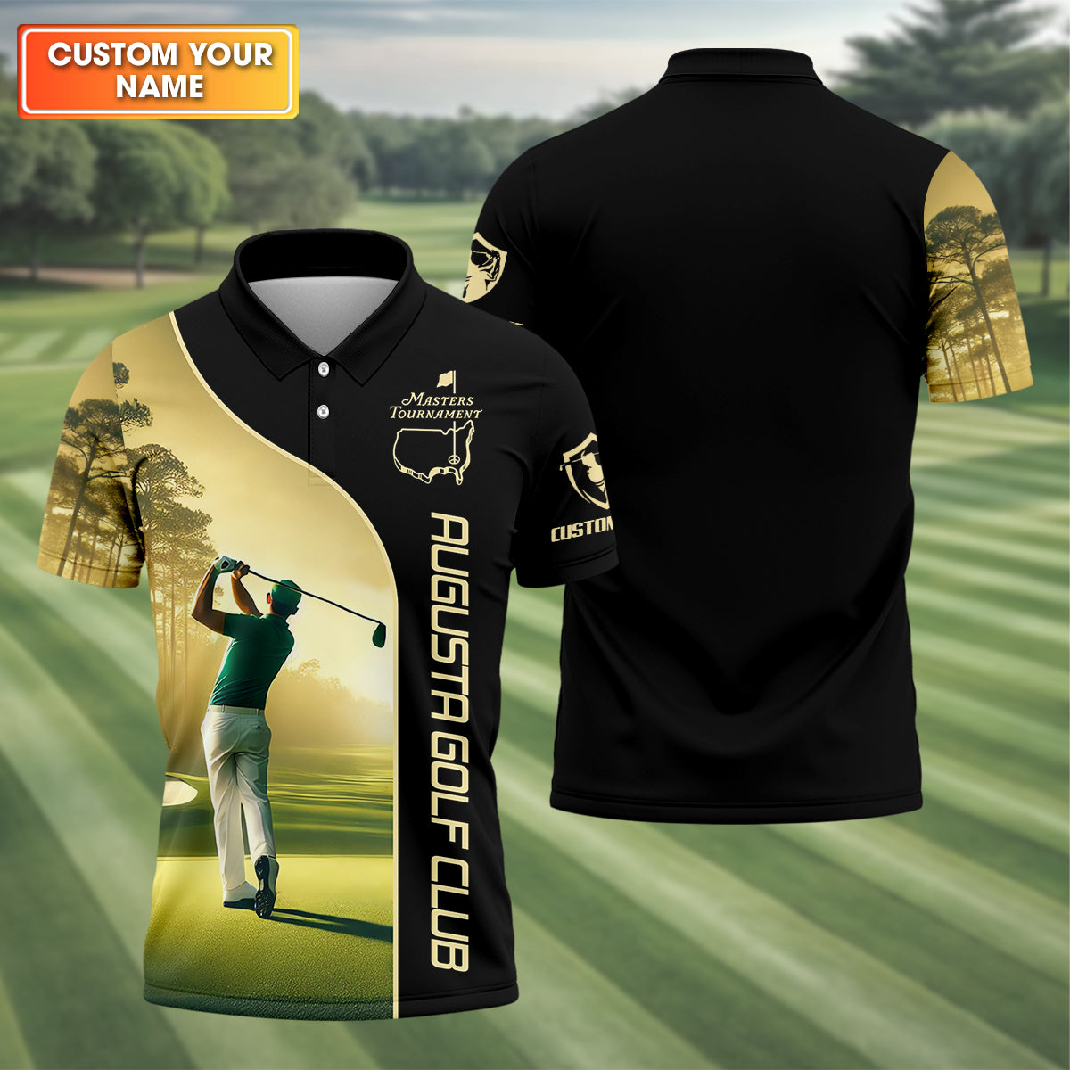 Augusta Golf Club Custom Men's Golf Polo Shirt, Gift For Golfers