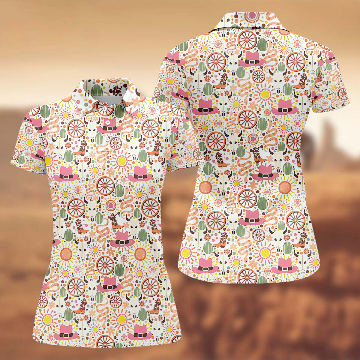 Cowgirl Funny Womens Golf Polo Shirt, Womens Golf Gifts, Custom Ladies Golf Shirt