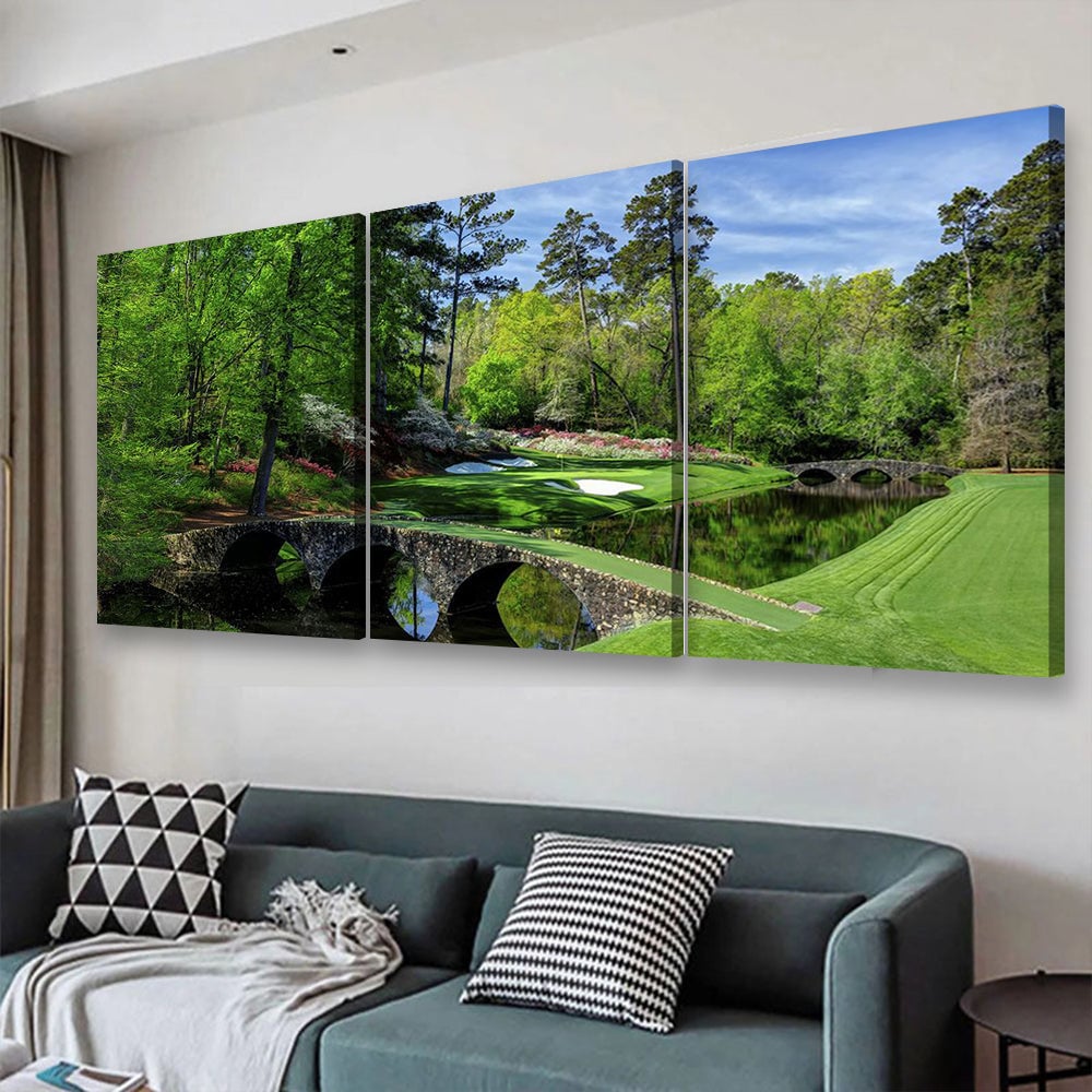 Augusta Golf Course Canvas, Canvas Wall Art, Multi Canvas Wall Art, Golf Decor