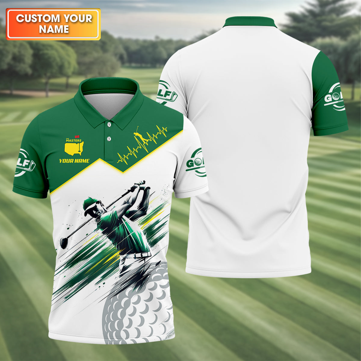 Augusta Golf Master Custom Men's Golf Polo Shirt, Funny Golf Shirt, Men Golf Gifts