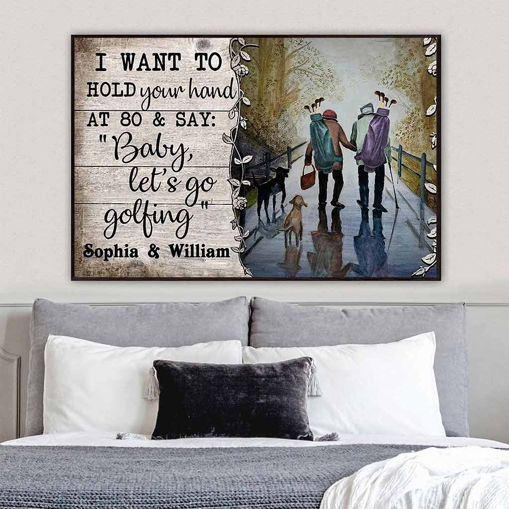 Custom Golf Couple Canvas, Golfing Art, Golf Canvas, Gifts For Couples