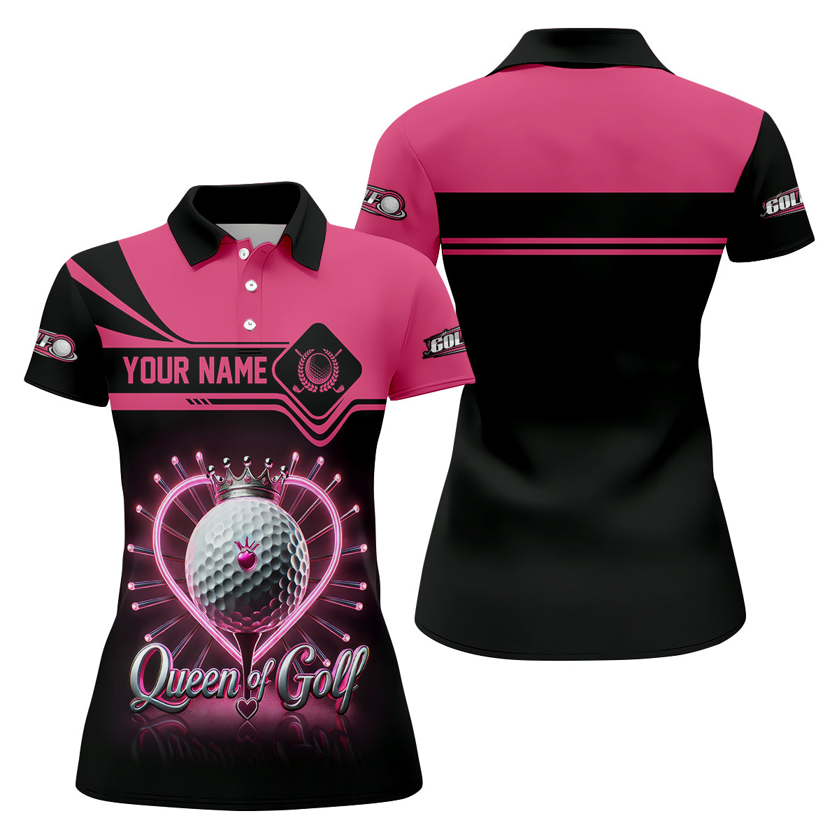 Queen Of Golf Custom Funny Womens Golf Polo Shirt, Ladies Golf Shirt, Mothers Day Gifts