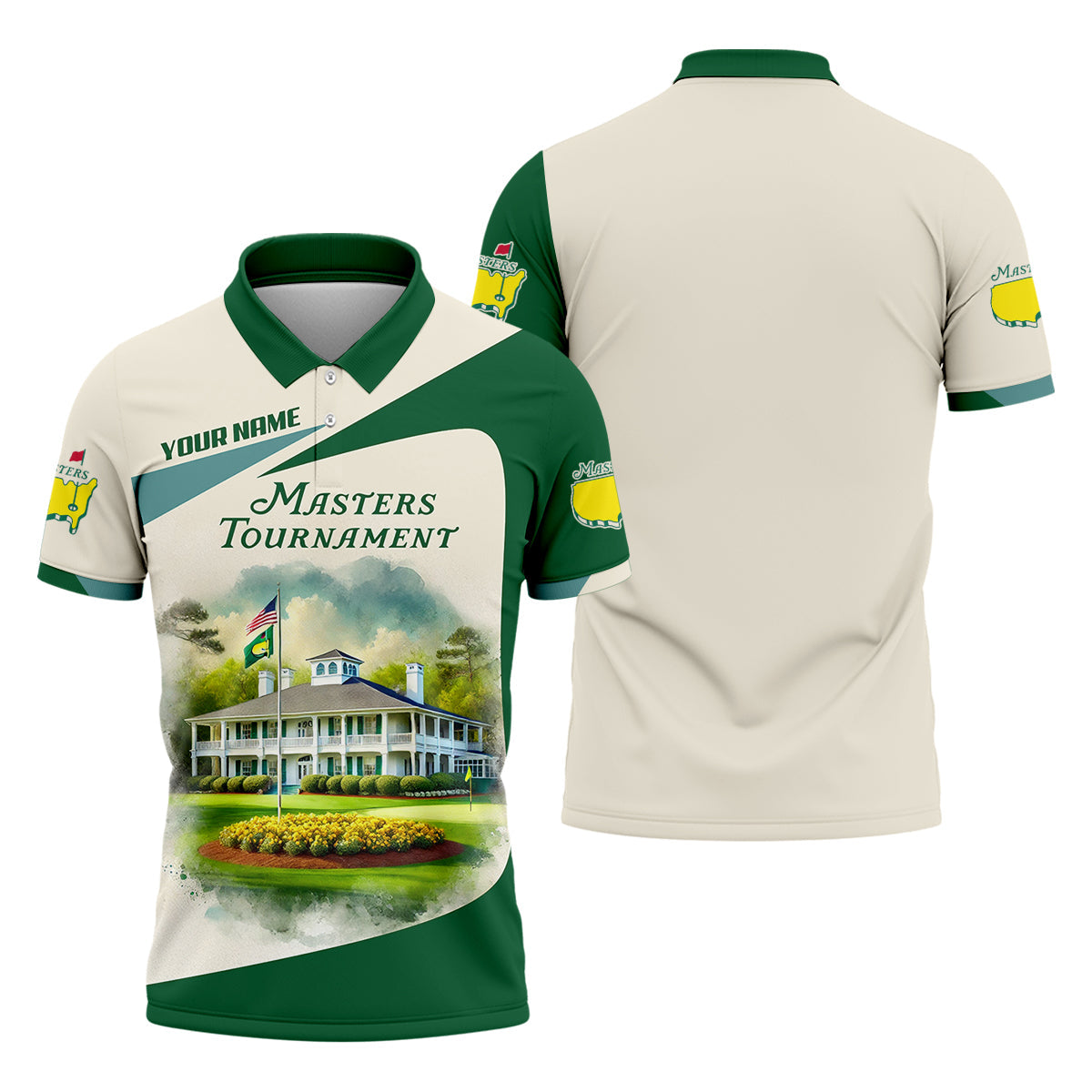 Masters Tournament Augusta Golf Course Customize Mens Golf Polo Shirt, Golfing Apparel, Funny Golf Shirt