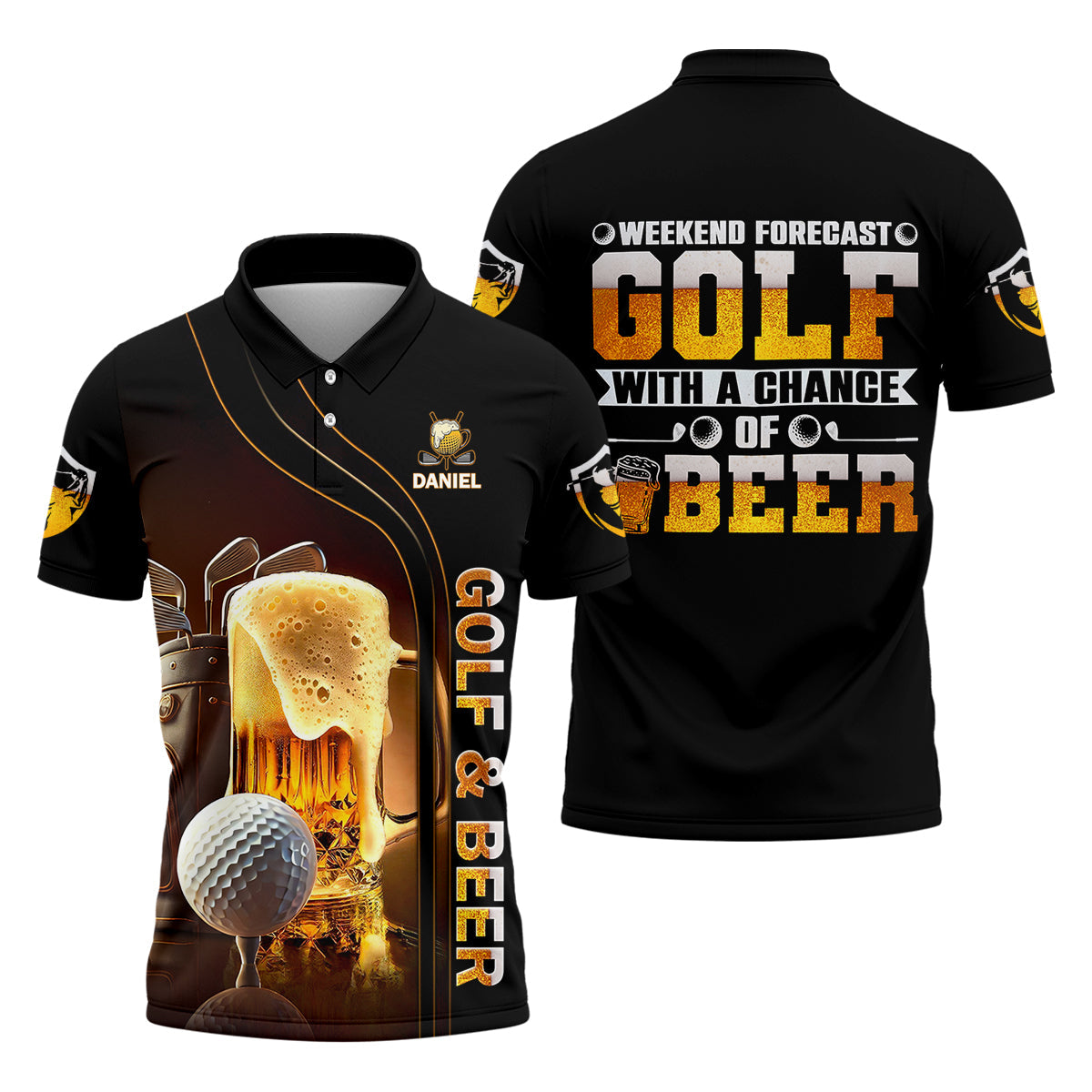 Weekend Forecast Golf With A Change Of Beer Custom Golf Polo Shirt, Mens Golf Gift, Golf Lover Gift