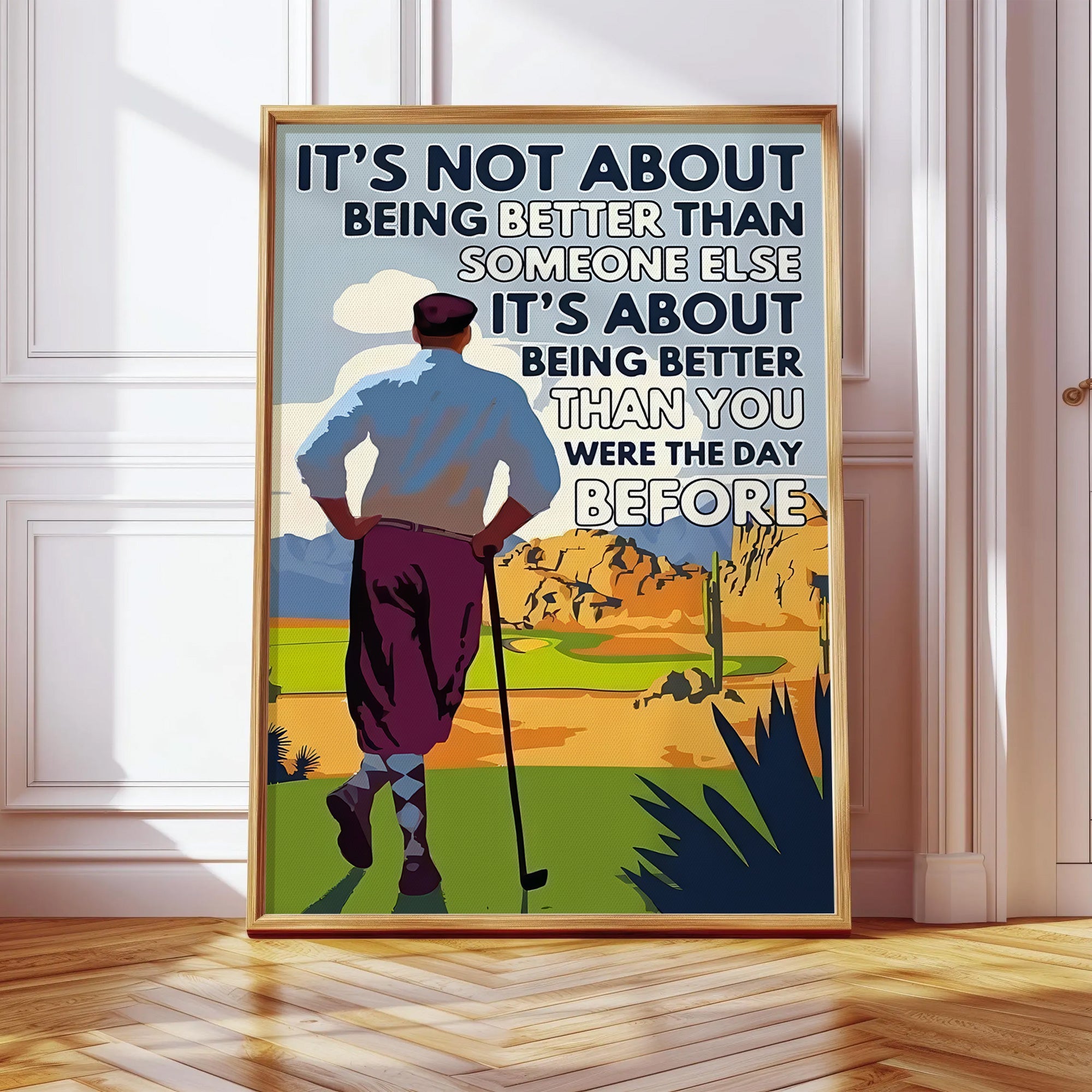 Being Better Than You Were The Day Before Canvas, Golf Wall Art, Gifts For Golf Lovers