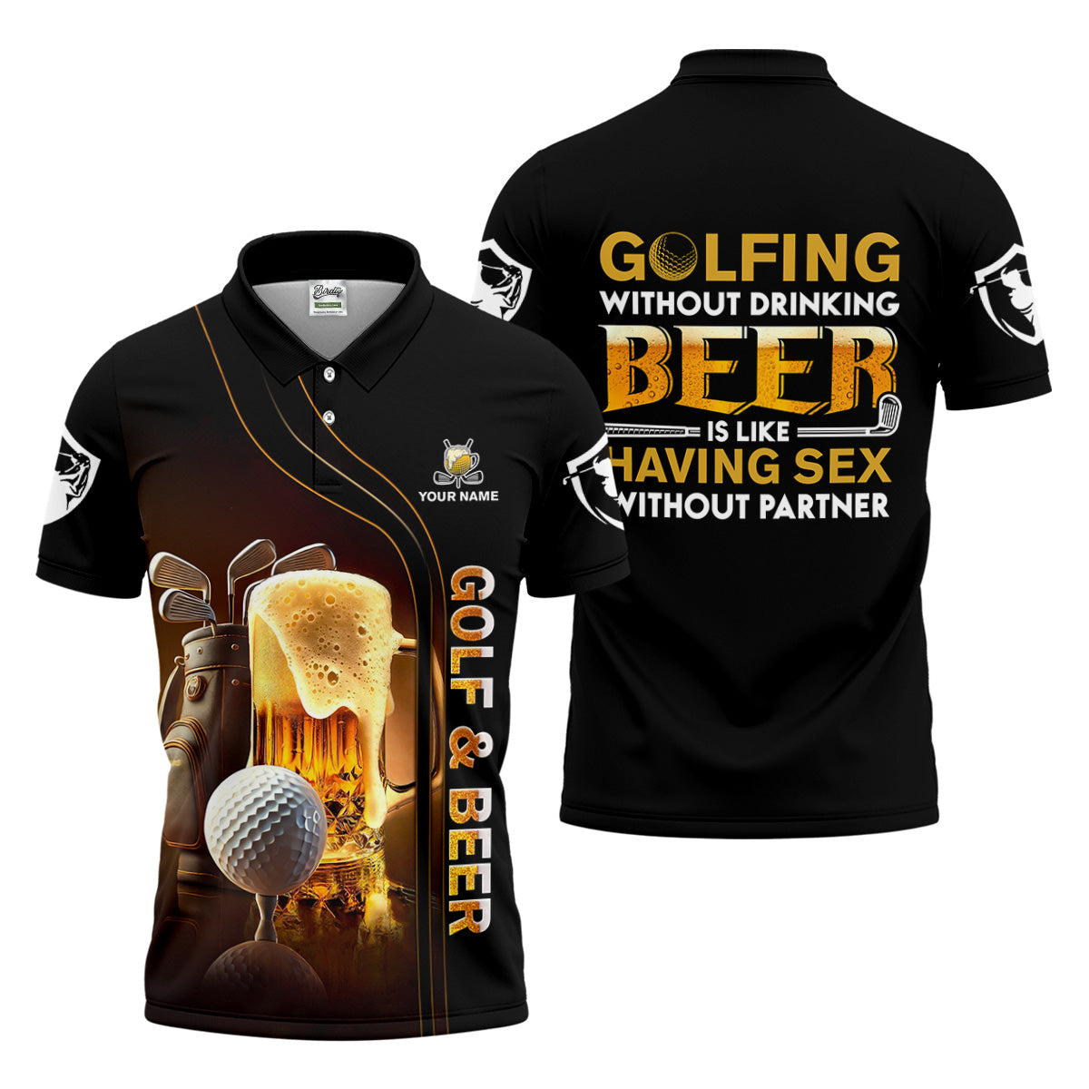 Golfing Without Drinking Beer Men's Golf Polo Shirt, Golf Beer Shirt, Fun Golf Polo Shirt, Golf Gift For Him