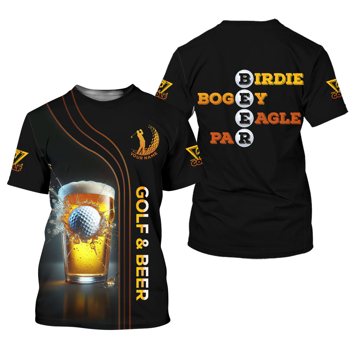 Golf And Beer Custom Funny Golf Polo Shirt, Mens Golf Gift, Gift For Golfers, Dad Golf Gift