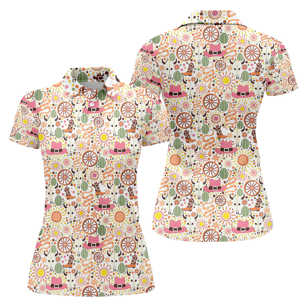 Cowgirl Funny Womens Golf Polo Shirt, Womens Golf Gifts, Custom Ladies Golf Shirt