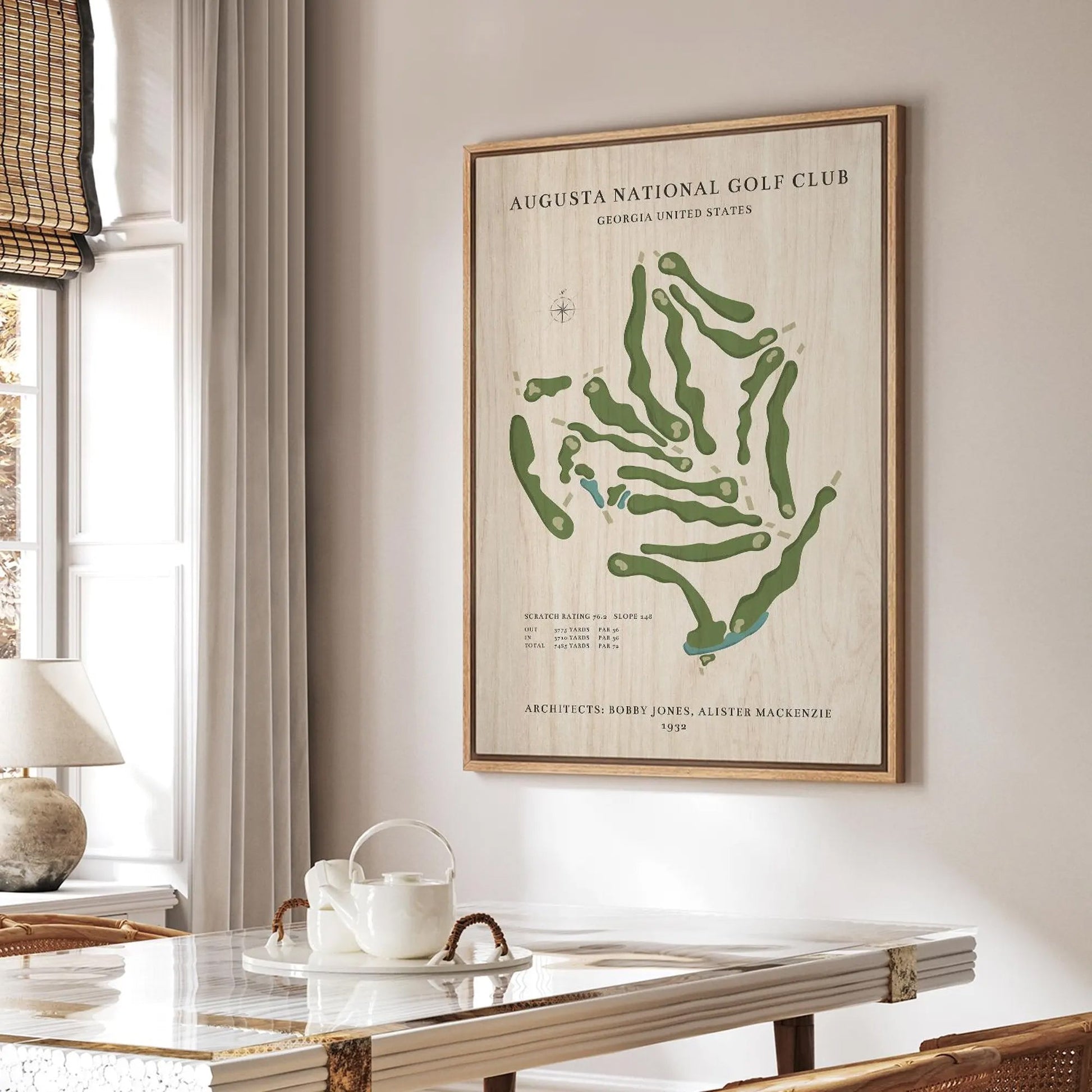 Custom Golf Course Map Canvas, Golf Decor, Gift For Golfer