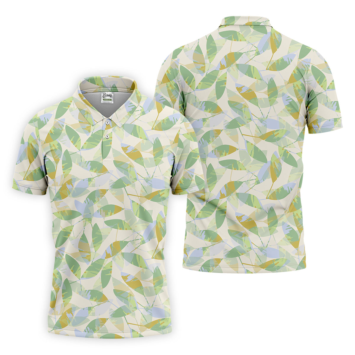 Abtract Seamless Pattern Men Golf Polo, Pastel Men's Long Seeve Golf Shirts, Matching Golf Shirts