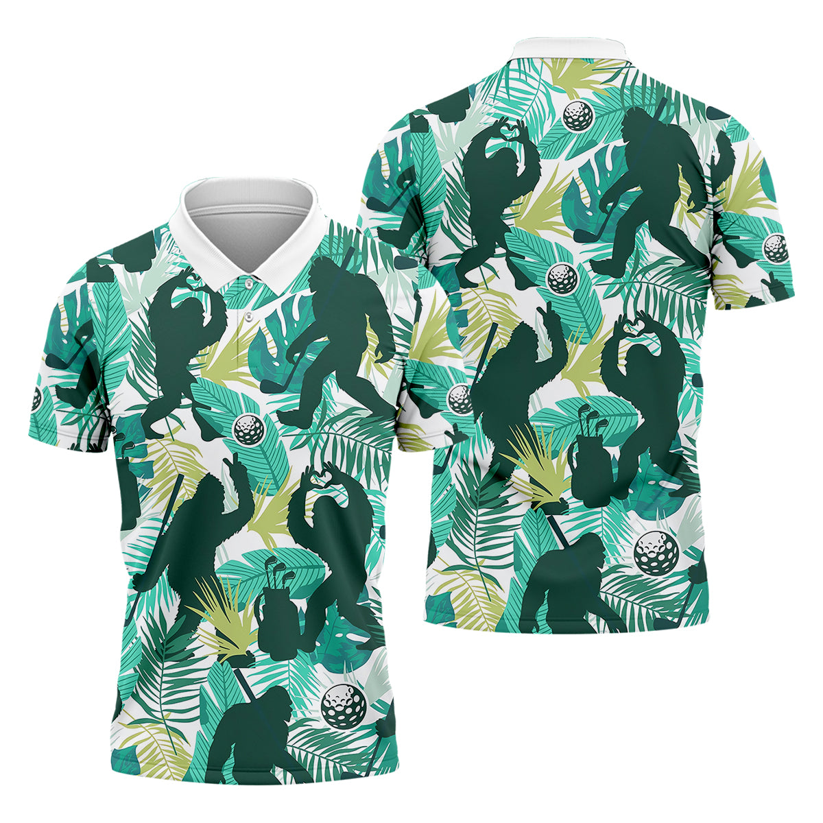 Bigfoot Sasquatch Golf Polo Shirt, Funny Golf Shirt, Men Golf Gifts