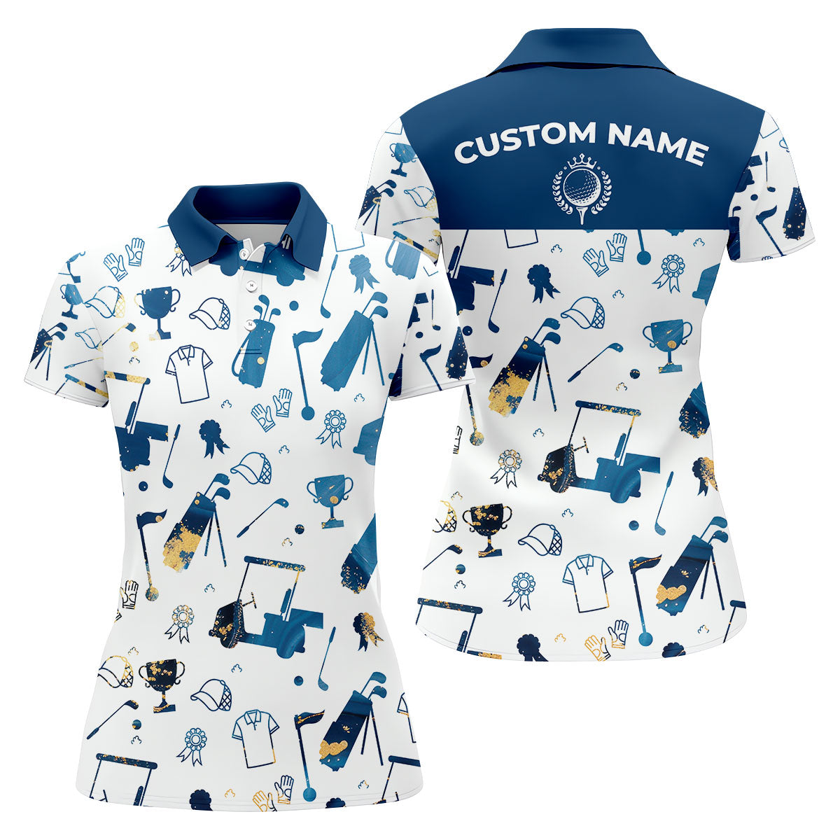 Personalized Golf Pattern Shirt, Ladies Golf Polos, Matching Golf Shirts, Women Golf Top