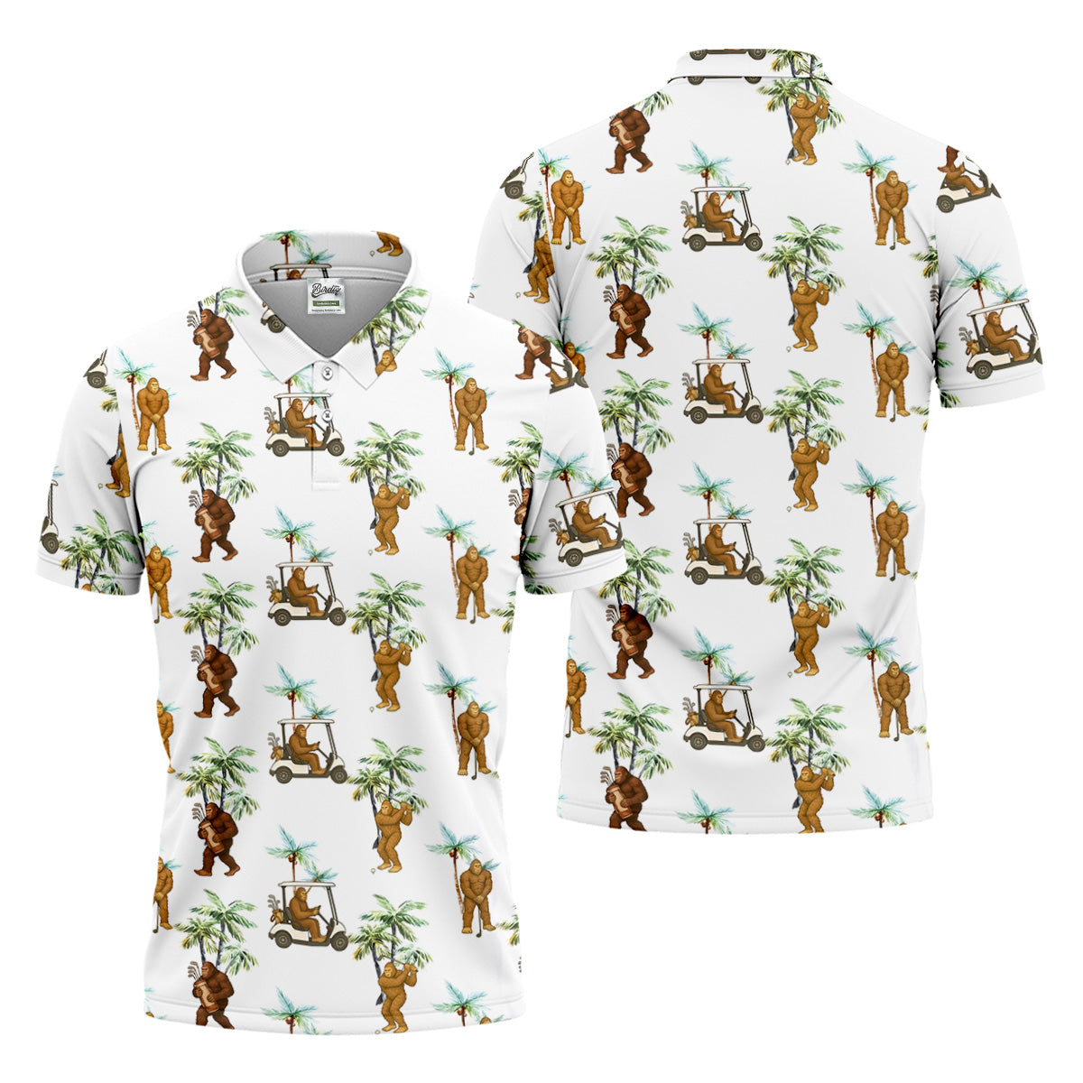 Bigfoot Golf Hawaiian Shirt, Tropical Golf Shirts, Fun Golf Shirts For Men, Golfing Apparel