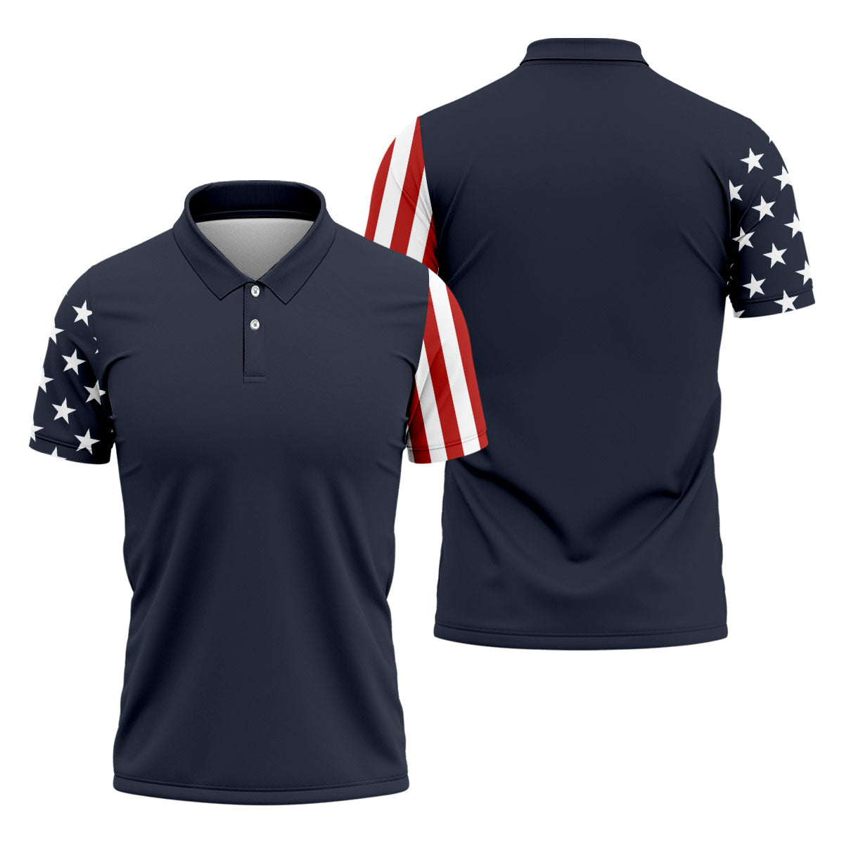 American Flag Golf Polo Shirt, Mens Golf Gift, Patriotic Golf Shirt
