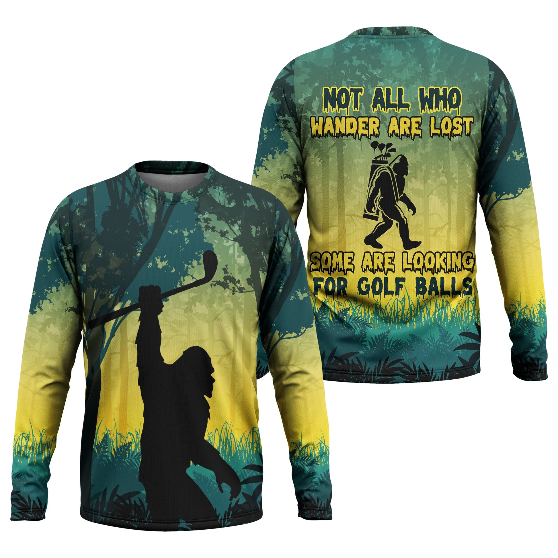 Bigfoot Men's Golf Polo Shirt, Golfing Apparel, Mens Golf Gift, Funny Golf Shirt