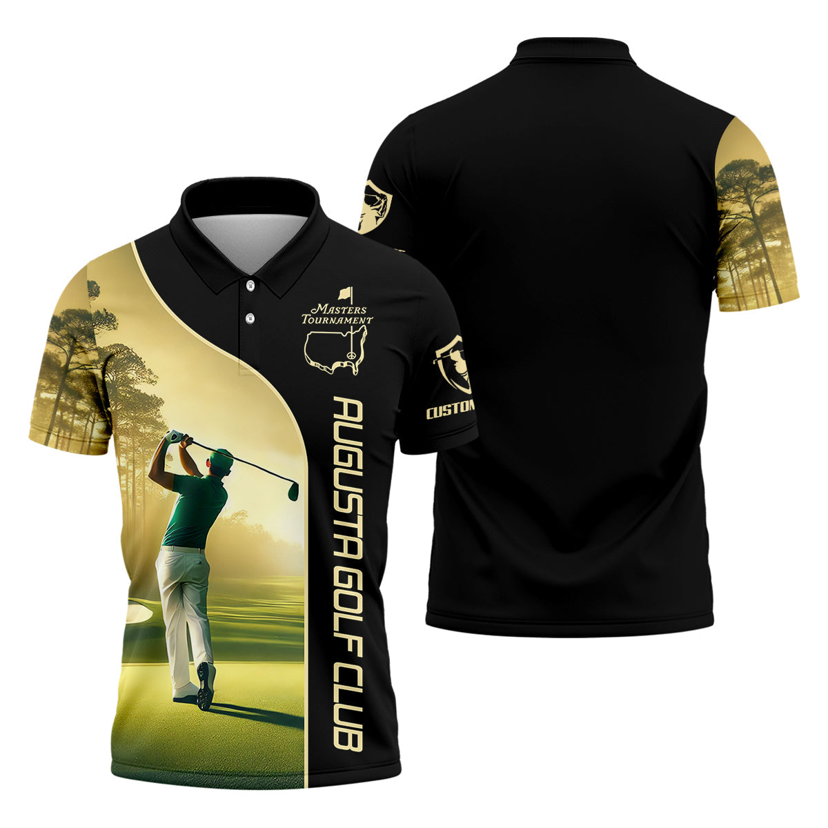 Augusta Golf Club Custom Men's Golf Polo Shirt, Gift For Golfers