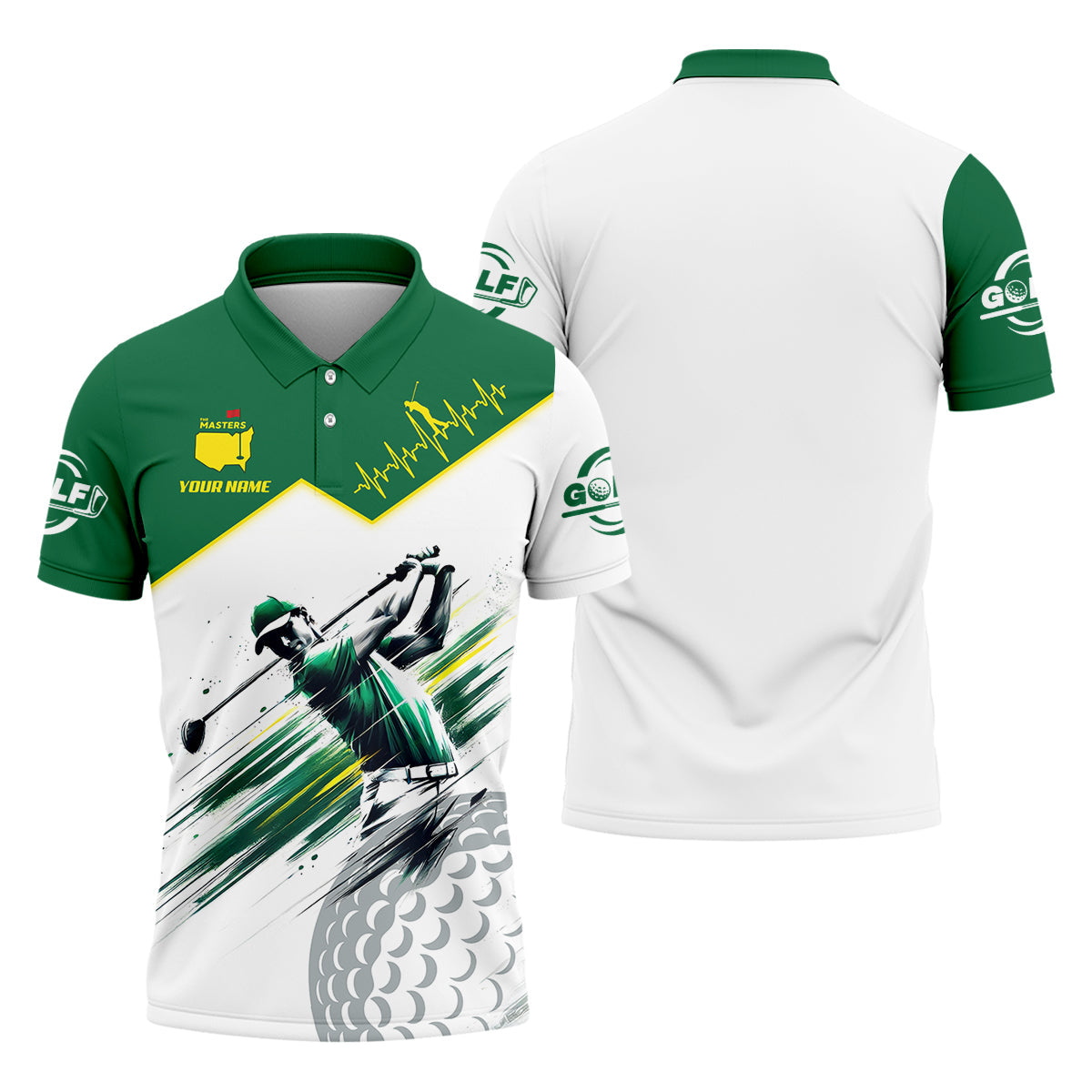 Augusta Golf Master Custom Men's Golf Polo Shirt, Funny Golf Shirt, Men Golf Gifts