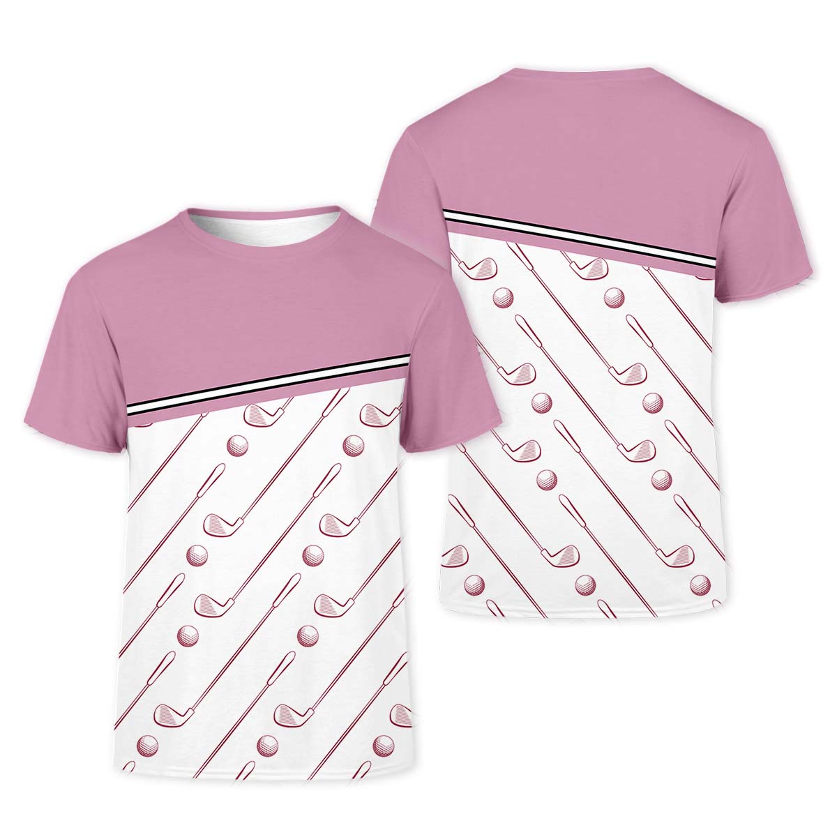 Pink Womens Golf Polo Shirt, Golfing Apparel, Womens Golf Gifts