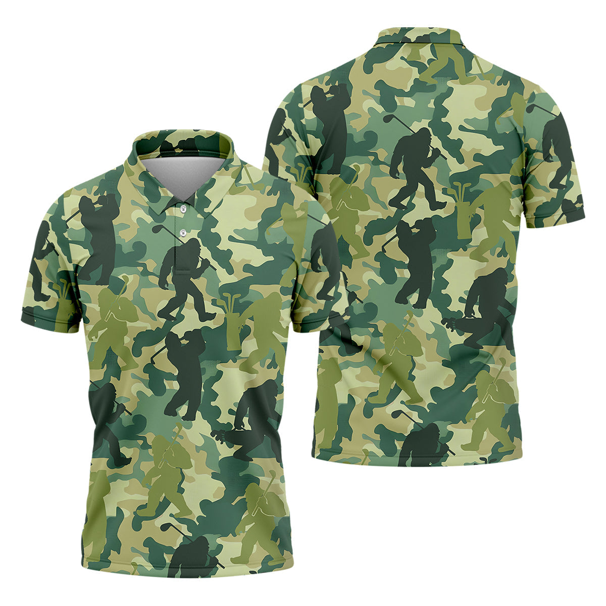 Bigfoot Sasquatch Men's Golf Polo Shirt, Funny Golf Shirt, Gift For Golfers