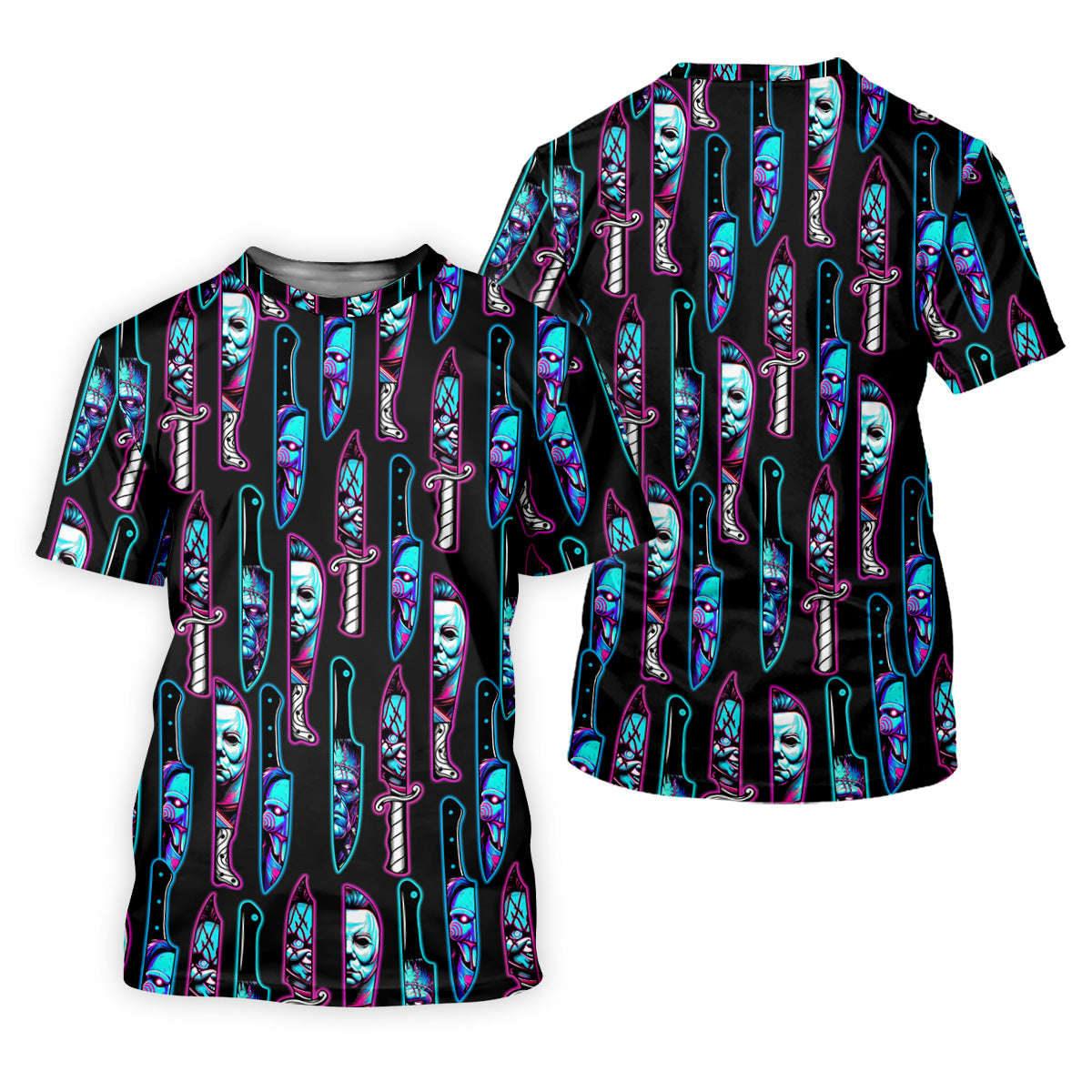 Funny Horror Character Men's Polo Shirt, Horror Movie Shirt, Halloween Golf Shirt, Scary Halloween Shirts, Men Golf Gifts