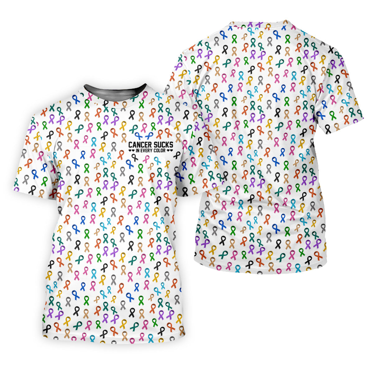 Cancer Sucks In Every Color Men's Polo Shirt, Cancer Awareness Shirt, Cancer Survivor Shirt, Golf Gift For Men