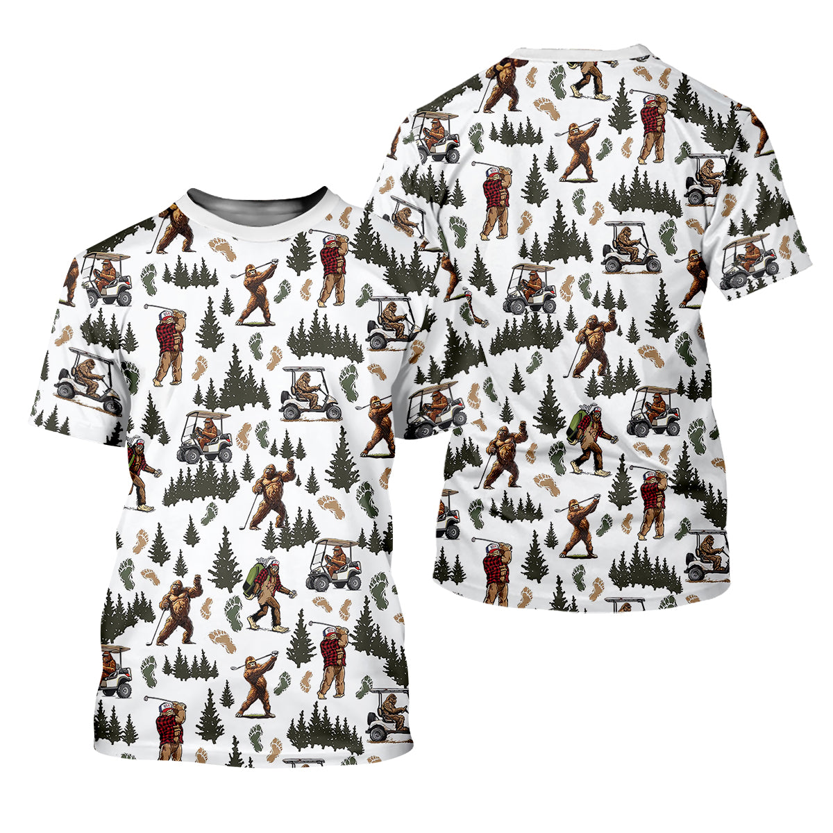 Bigfoot Sasquatch Men's Golf Polo Shirt, Funny Golf Shirt, Men Golf Gifts