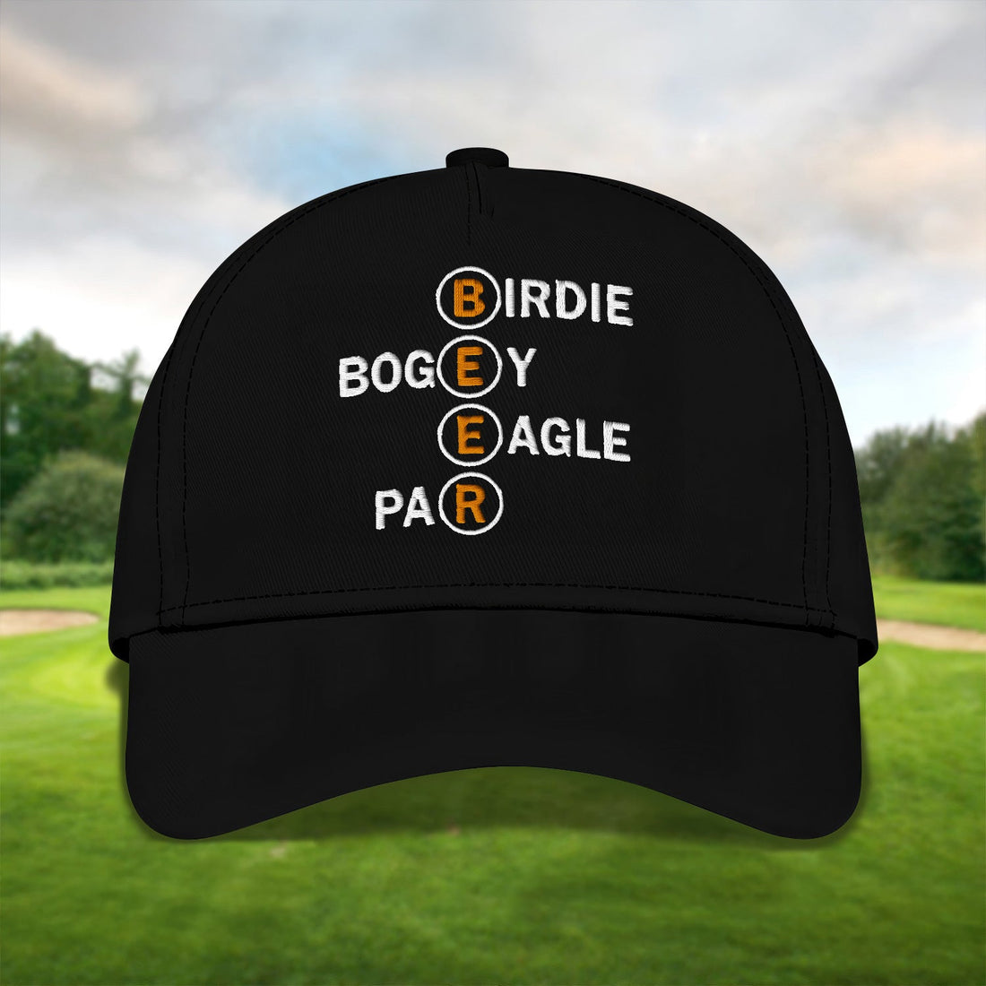 Birdie Bogey Eagle Par Embroidered Baseball Cap, Golf Hat, Dad Golf Gift