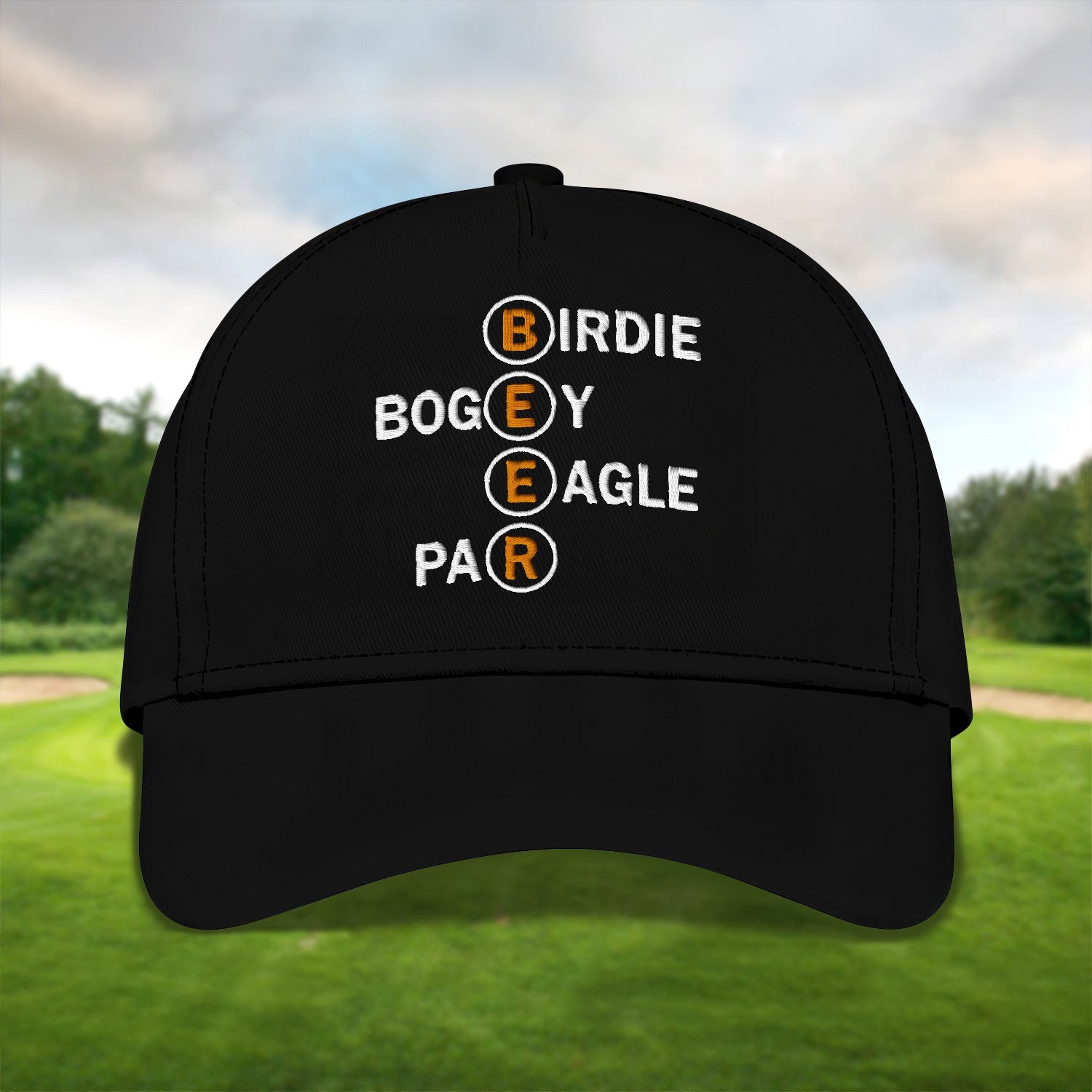 Birdie Bogey Eagle Par Embroidered Baseball Cap, Golf Hat, Dad Golf Gift