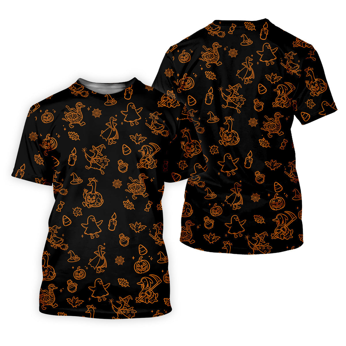 Goose Halloween, Doodle Pattern, Black Orange Golf Polo, Sleeveless Womens Golf Shirts, Ladies Golf Shirts