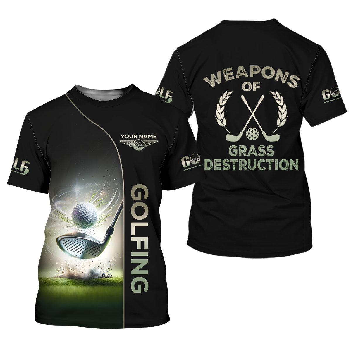 Weapons Of Grass Destruction Custom Funny Golf Polo Shirt, Mens Golf Gift, Gift For Golfers