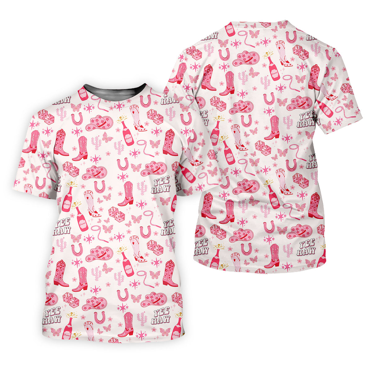 Yee Haw Cowgirl Pink Golf Polo, Western Golf Shirt, Womens Sleeveless Polo, Ladies Golf Shirts