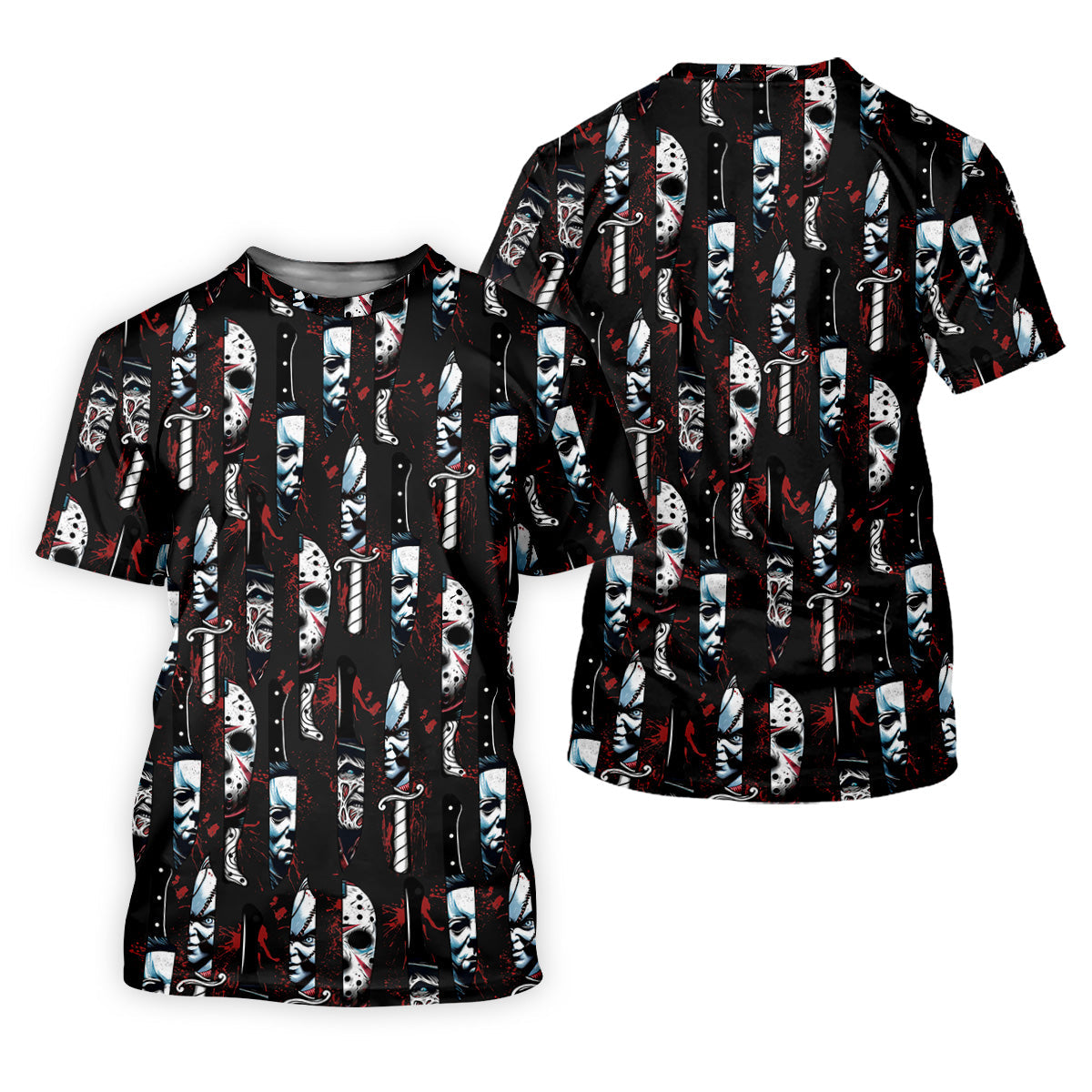 Horror Character Men's Golf Shirt, Horror Movie Shirt, Halloween Golf Shirt, Men Golf Gifts