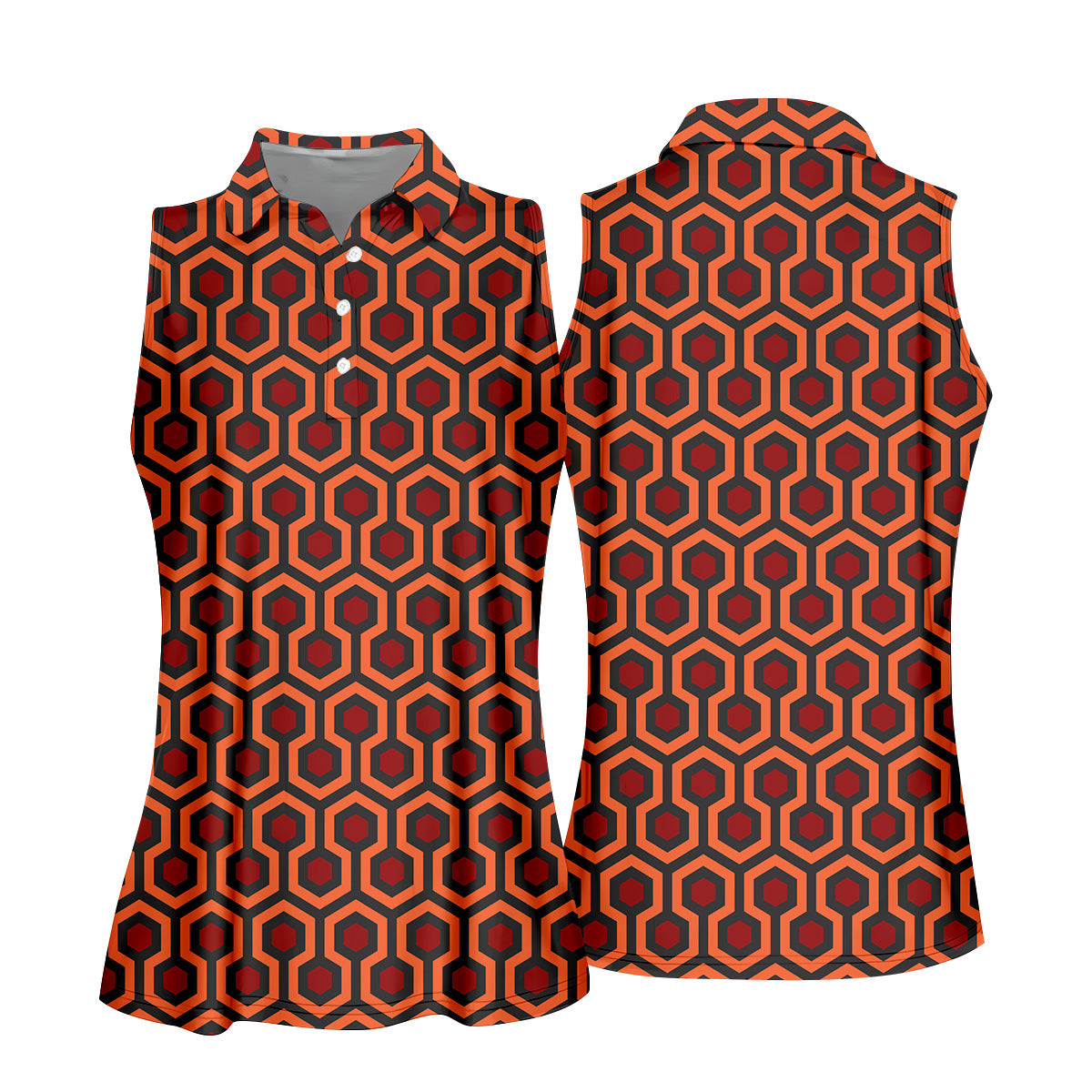 Carpet Pattern In The Shining Ladies Golf Polos, Womens Sleeveless Polo, Matching Golf Shirts