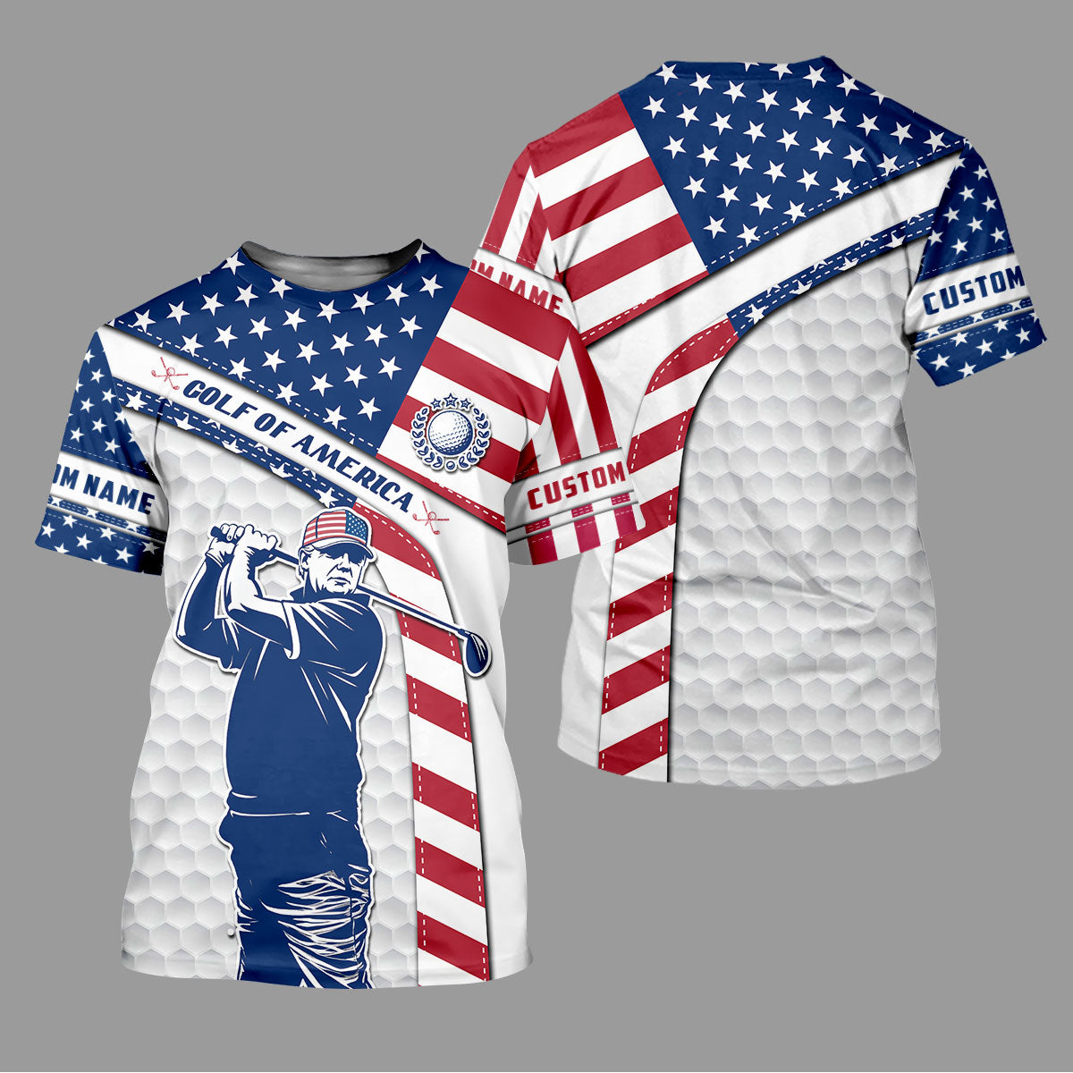 Funny Trump Golf Of America Custom Polos For Men, Mens Golf Gift, Golfing Apparel, Mens Polo Shirts