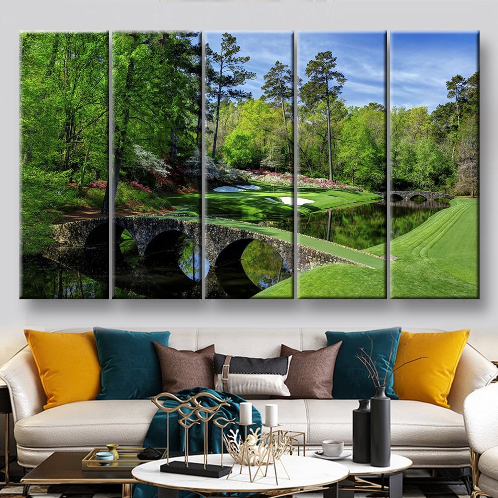 Augusta Golf Course Canvas, Canvas Wall Art, Multi Canvas Wall Art, Golf Decor