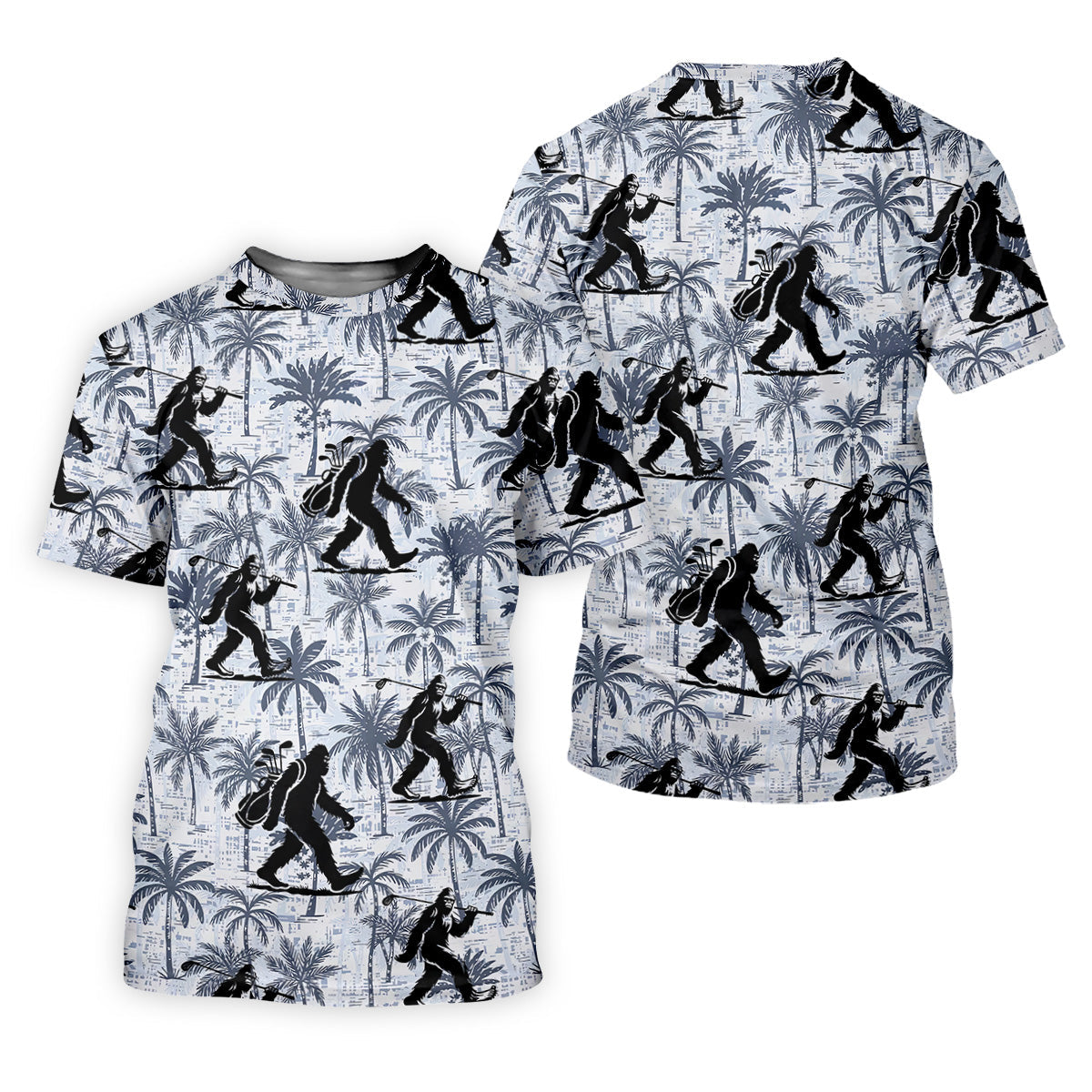 Funny Bigfoot Golf Hawaiian Shirt, Tropical Golf Shirts, Mens Golf Polo Shirts, Cool Golf Gifts