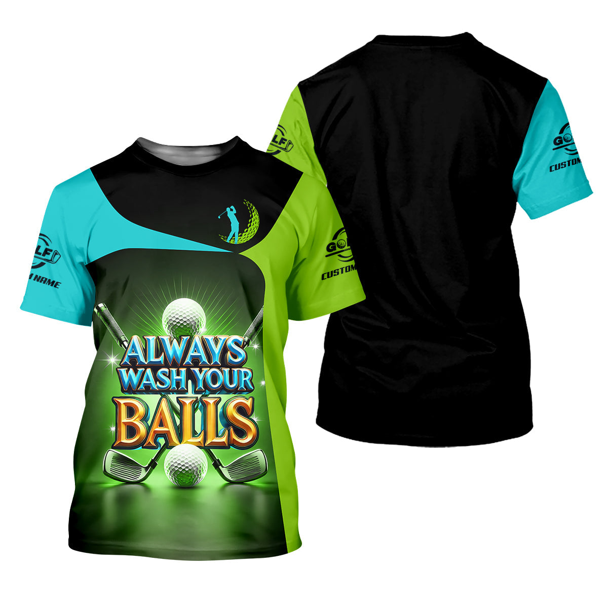 Always Wash Your Balls Custom Golf Polo Shirt, Funny Golf Shirt, Mens Golf Gift