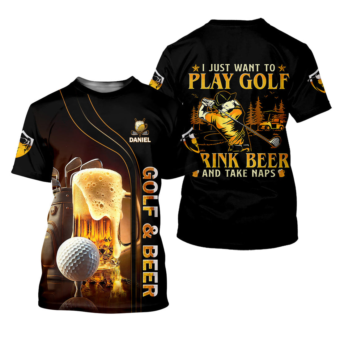 I Just Wanna Play Golf And Drink Beer Custom Golf Polo Shirt, Mens Golf Gift, Golf Lover Gift