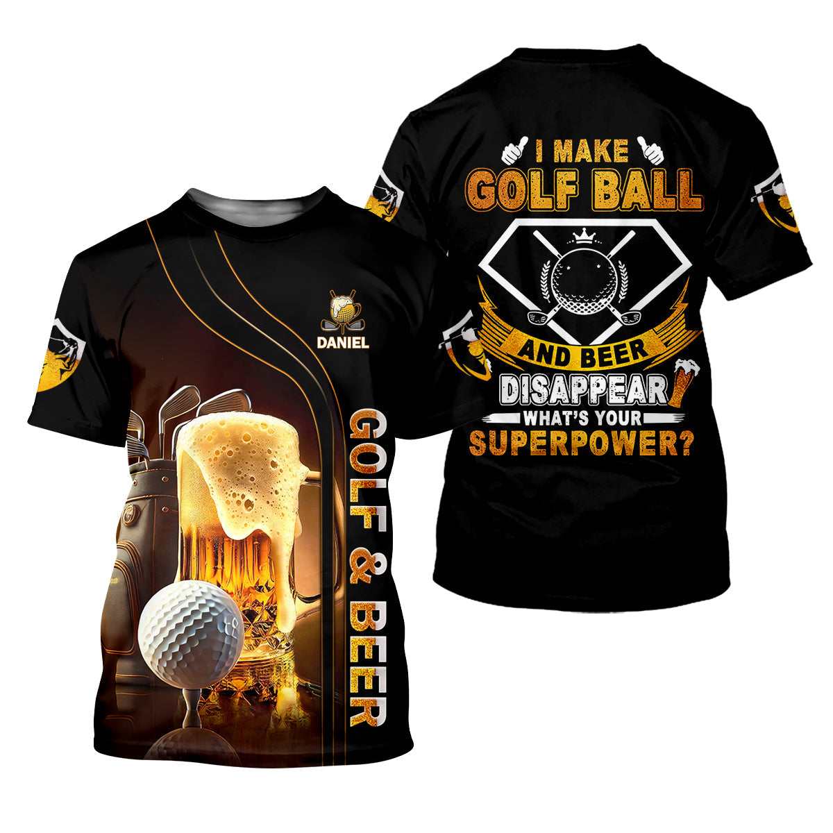 I Make Golf Ball And Beer Disappear Custom Golf Polo Shirt, Mens Golf Gift, Golf Lover Gift