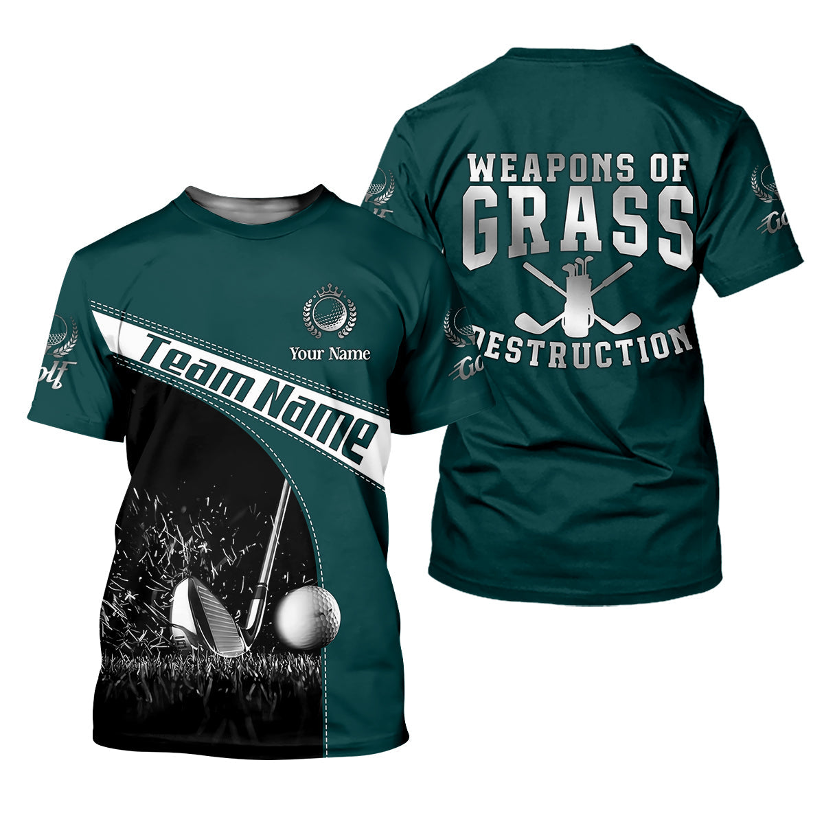 Weapons Of Grass Destruction Custom Men's Golf Polo Shirt, Funny Golf Shirt, Dad Golf Gift