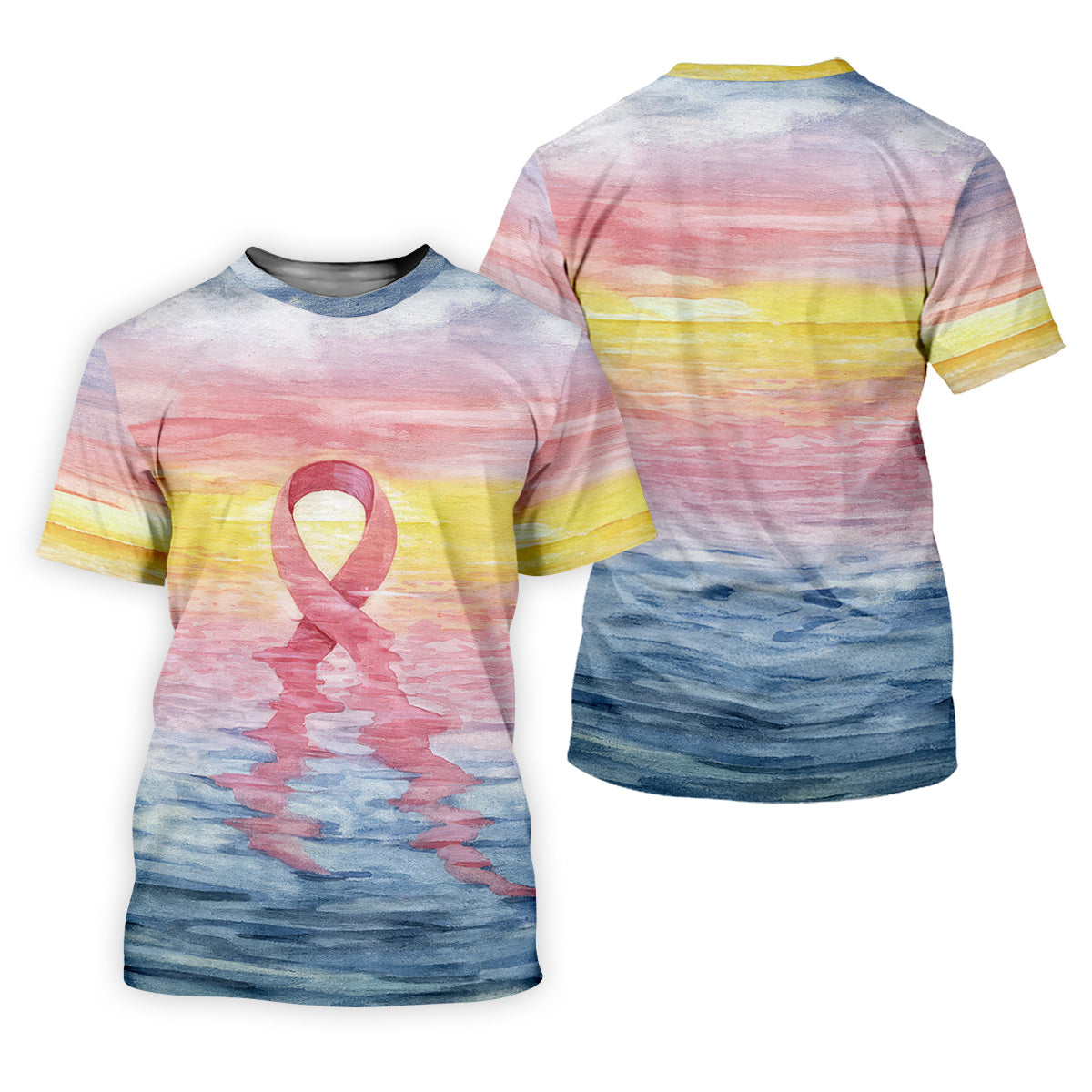 Pink Ribbon Breast Cancer Men's Polo Shirt, Breast Cancer Awareness Shirt, Men Golf Shirt, Golf Gift For Him