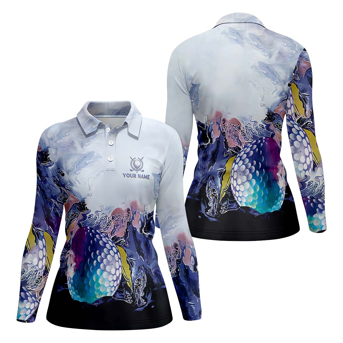 Watercolor Womens Golf Polo Shirt, Team Golf Shirt, Golfing Apparel, Womens Golf Gifts