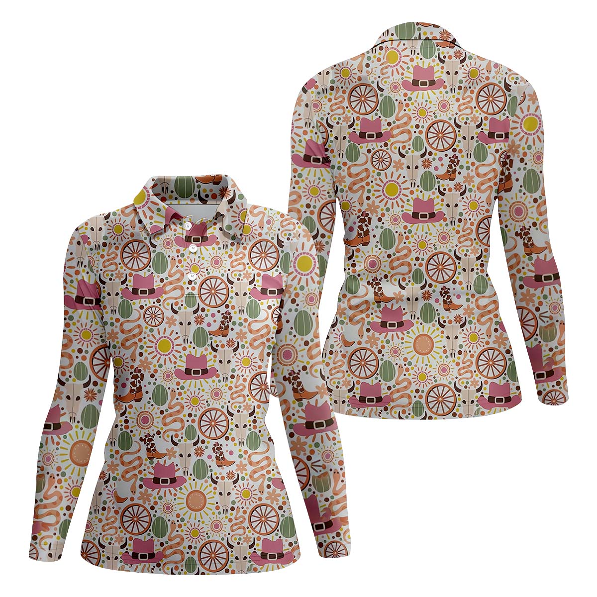 Cowgirl Funny Womens Golf Polo Shirt, Custom Ladies Golf Shirt